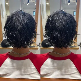 パーマ メンズ ブリーチデザインカラ ー/メンズ◎mariのヘアスタイル