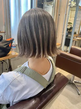 ミディアム カラー 似合わせカラーパーマ 🌿kitin米川のヘアスタイル