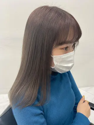 セミロング aoi ♡グレージュ ・ベージュカラーのヘアスタイル