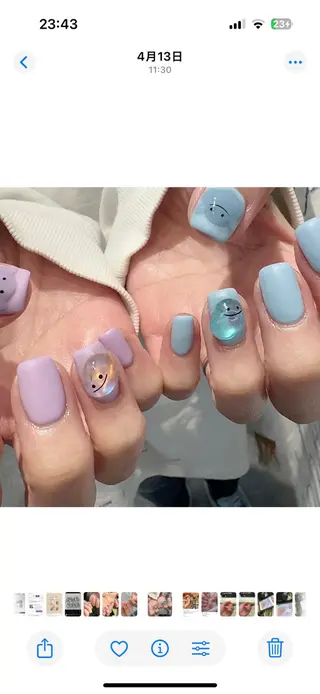 ショート m kaori𓃟のネイルデザイン