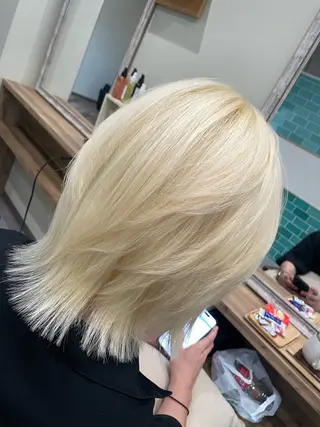 カラー ブリーチ/ストレート ダブルカラーtetoのヘアスタイル