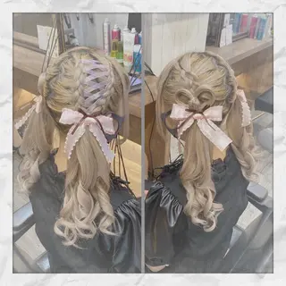 セミロング ヘアアレンジ ヘアセット/着付け 𓇼 松本 夏美𓇼のヘアスタイル