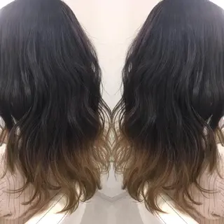 セミロング ロング カラー 髪質改善 中川　翔のヘアスタイル