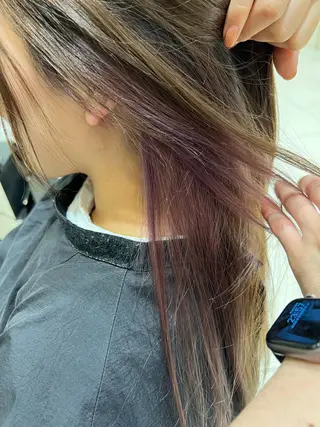 ロング カラー ☃️顔周りレイヤー グレージュSHUTOのヘアスタイル