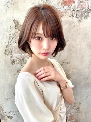 ミディアム カラー パーマ ヘアアレンジ Surpass所属・🌈小顔似合わせ SHIHO🌈のヘアスタイル