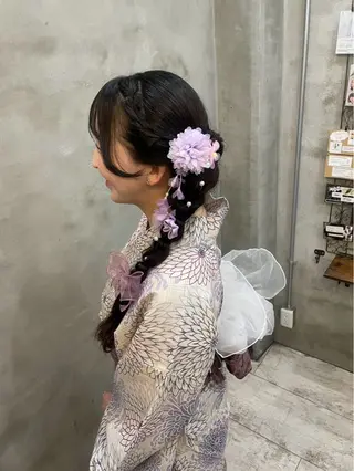 ロング ヘアアレンジ メンズ/ヘアセット/ 顔周りレイヤー/💶のヘアスタイル