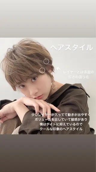 ショート カラー One By The Ect所属・ショート/脱白髪染め ☆宇﨑悠実のヘアスタイル