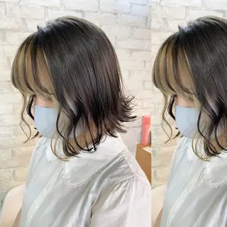 ミディアム カラー ツキノキ ミナのヘアスタイル