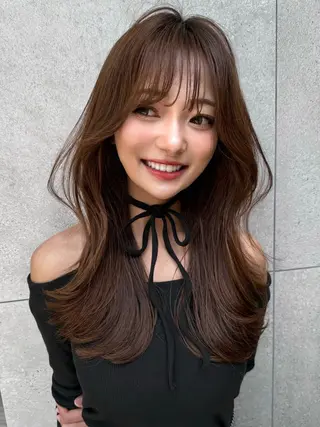 ミディアム ❤️ブリーチなし💚 ダブルカラー平野実花のヘアスタイル