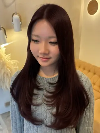 ロング カラー ミルクティ/ピンク/ レイヤー/yuriaのヘアスタイル