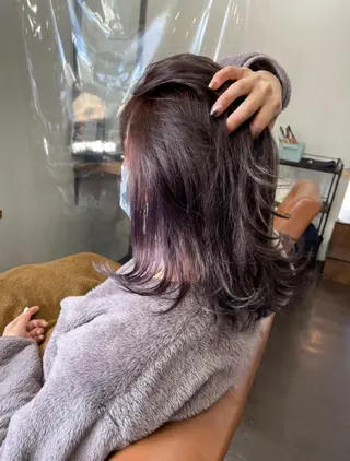 ミディアム カラー あかね☆ヘアアレンジ /ボブ/縮毛矯正のヘアスタイル