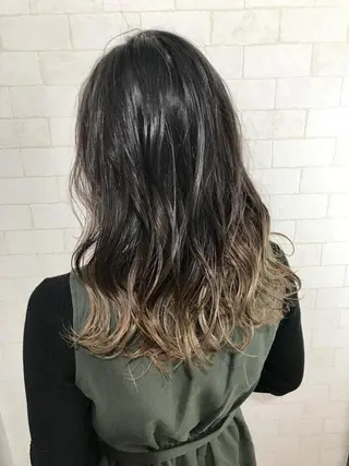 セミロング カラー 神野 雅樹のヘアスタイル