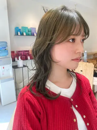 ミディアム カラー 安永 涼のヘアスタイル