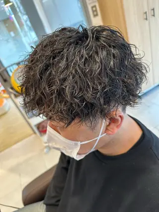 ミディアム パーマ メンズ 💈メンズ特化 美容師サキ💈のヘアスタイル