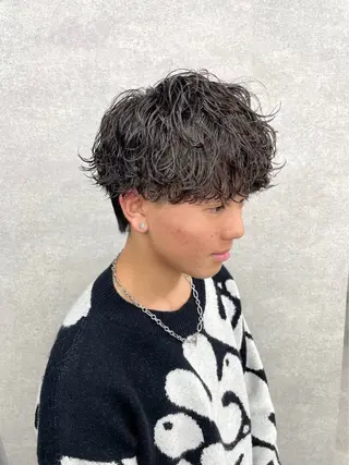 パーマ ヘアアレンジ メンズ Ryo横浜韓国ヘア/ 曲がる縮毛矯正特化のヘアスタイル