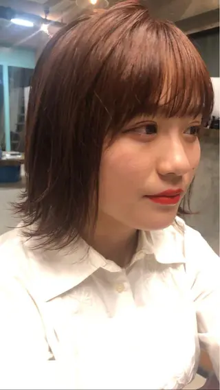 ミディアム カラー パーマ/レイヤー 岩山丈一郎のヘアスタイル