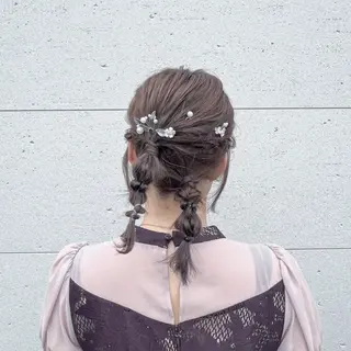 ミディアム ヘアアレンジ 山口 玖瑠美のヘアスタイル