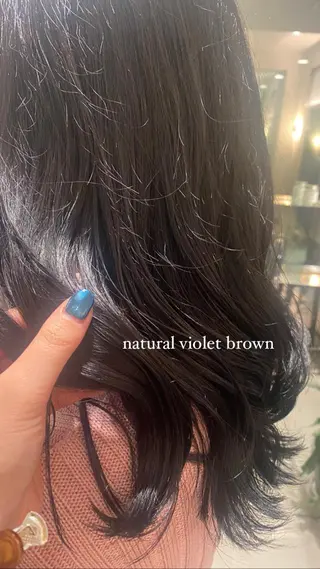 ロング カラー ミオ💎透ける暗髪/ ブリーチなしWカラーのヘアスタイル