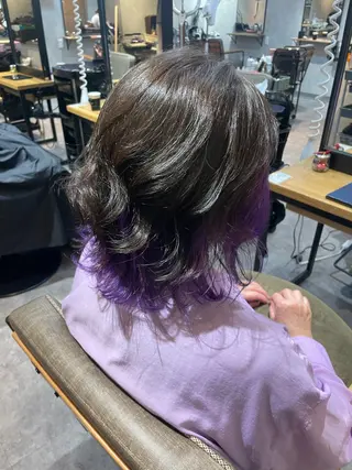 ミディアム カラー 大久保 佳奈のヘアスタイル