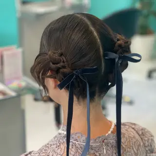 ミディアム ヘアアレンジ mana/メンズ/ ヘアセット/ブリーチのヘアスタイル