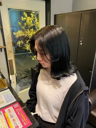 ミディアム カラー パーマ ヘアアレンジ メンズ キッズ HairSignature所属・ブリーチ指名神戸 No.1美容師RENのヘアスタイル