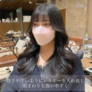 ロング カラー レイヤー/顔周り /透明感🩶高橋大のヘアスタイル