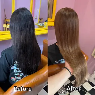 ロング シール＋ちび編み込み エクステ梅田🐨のヘアスタイル