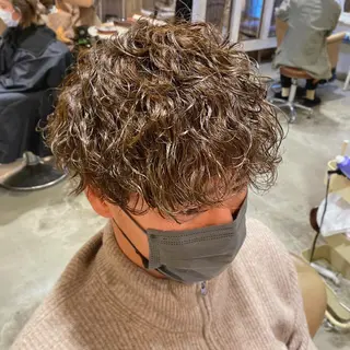 ショート カラー パーマ メンズ メンズパーマ 西條真治のヘアスタイル