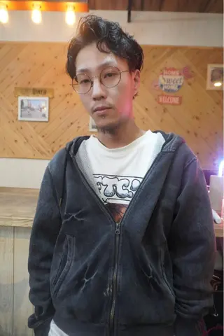 ショート パーマ メンズ KENSHIN パーマモデル募集のヘアスタイル