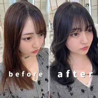 ミディアム カラー COA GINZA 空也/前髪/顔まわりのヘアスタイル