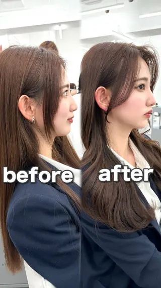 セミロング カラー メンズ 前髪顔まわりカット 🌈中村海聖のヘアスタイル