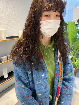 ロング カラー パーマ ヘアアレンジ キッズ パーマスタイル🔅 sayacaのヘアスタイル
