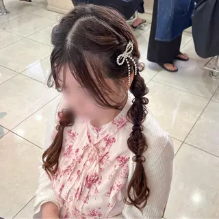 ヘアアレンジ 韓国レイヤー 暖色カラー/さくらのヘアスタイル