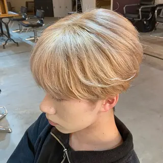 ショート カラー メンズ メンズパーマ/ メッシュ😎タクミのヘアスタイル