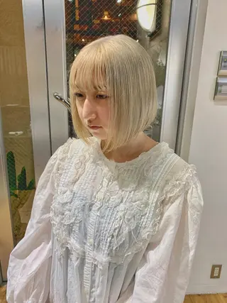 ショート ハイトーンNo.1✨ パーマ✨イマイタツヤのヘアスタイル