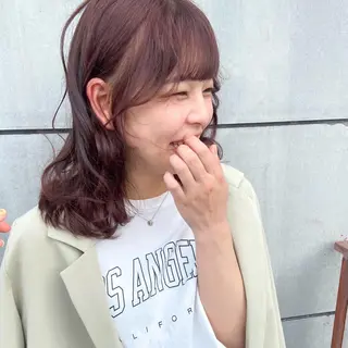 ミディアム カラー パーマ ヘアアレンジ 🌼memoto 東三国店🌼のマツエク・マツパデザイン