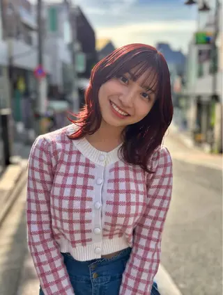 セミロング カラー 巻ける縮毛矯正🌸 勝倉　麗のヘアスタイル