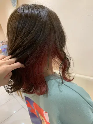 ミディアム カラー 店長ハイトーンカラー 柞山史奈のヘアスタイル