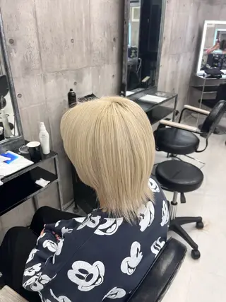 ショート カラー パーマ ヘアアレンジ メンズ キッズ 🍭HAYATO🍭 ボブ×ハイトーンのヘアスタイル