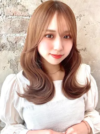 ミディアム カラー パーマ ヘアアレンジ Surpass所属・🌈小顔似合わせ SHIHO🌈のヘアスタイル