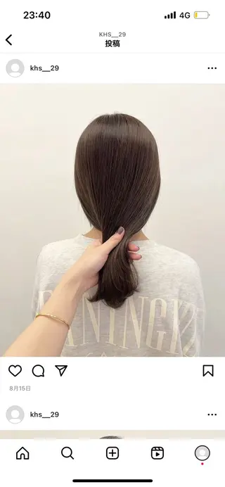 セミロング 川上 莉歩のヘアスタイル