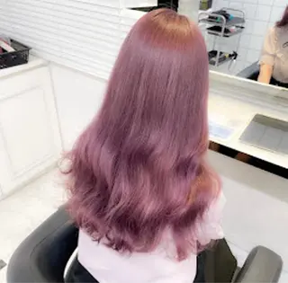 ロング 韓国ヘア/ブリーチ無 しWカラー/オリーブのヘアスタイル