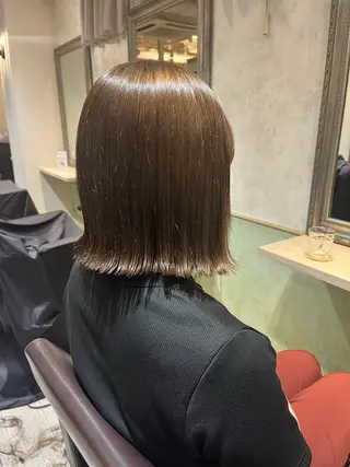 ミディアム Hair Make NEWYORK　稲荷町店所属・南部萌🍀縮毛矯正 ツヤ髪ストレートのヘアスタイル