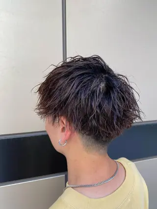 パーマ メンズ 白髪ぼかしハイライト ／レイヤー中島啓太のヘアスタイル