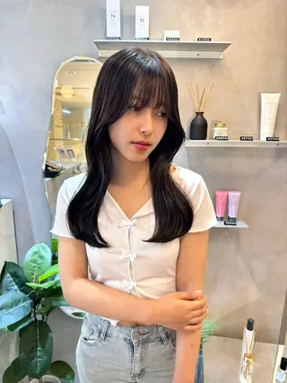 ロング カラー 韓国ヘア🇰🇷/ 顔周り/松田光里のヘアスタイル