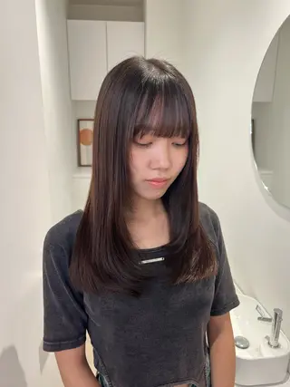 セミロング アレンジ/ブラウン カラー HARU🕯のヘアスタイル