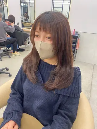 ロング 顔まわり/骨格 似合わせカットのヘアスタイル