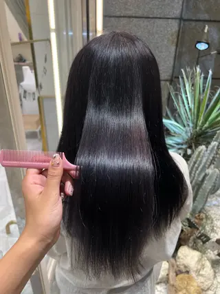 セミロング カラー 酸性ストレート人気 No,1/カスミ🩰のヘアスタイル
