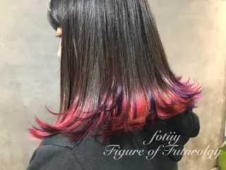 ミディアム カラー ツキノキ ミナのヘアスタイル