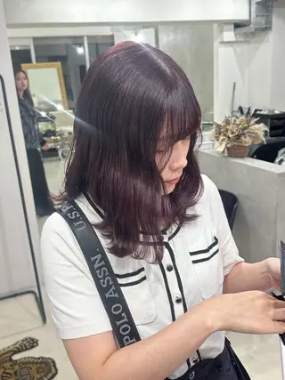 セミロング カラー さあや 【透け感/艶感】のヘアスタイル